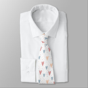 Cute Hearts and dots Valentines Pattern Tie