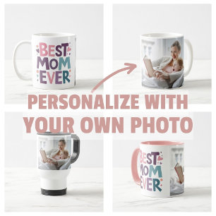 Cute Hearts and Flowers Best Mom Ever Coffee Mug