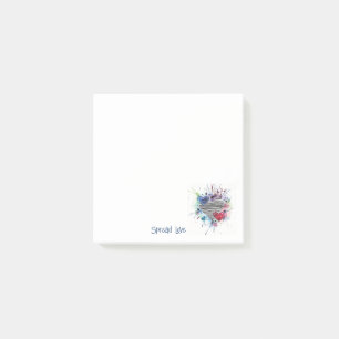 Cute Hearts And Washes In Watercolor Post-it Notes