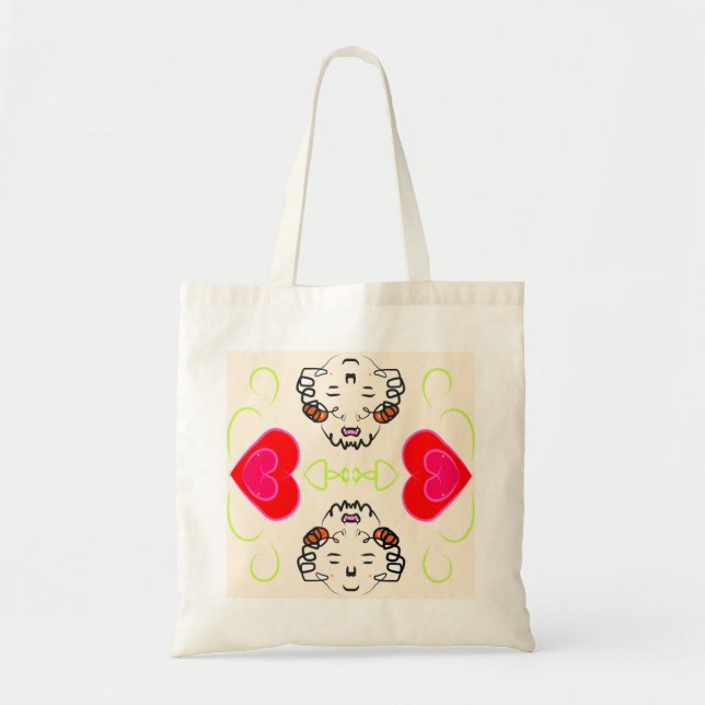 Cute Hearts Art Tote Bag (Front)