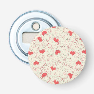 Cute Hearts Background Bottle Opener