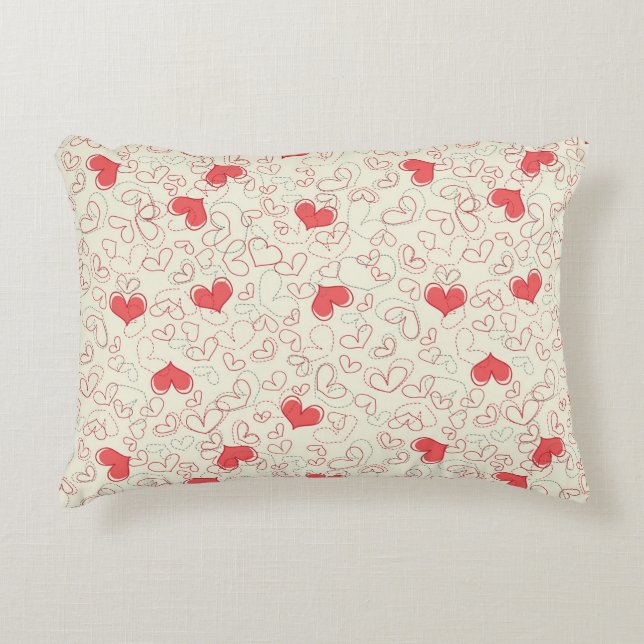 Cute Hearts Background Decorative Pillow (Front)