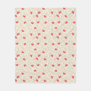 Cute Hearts Background Fleece Blanket