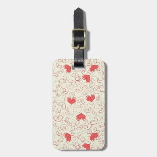 Cute Hearts Background Luggage Tag