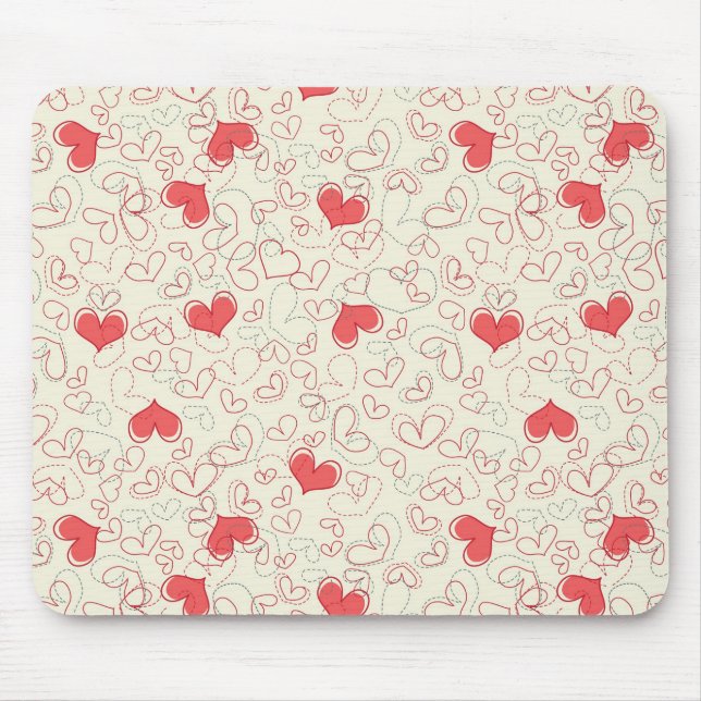 Cute Hearts Background Mouse Pad (Front)