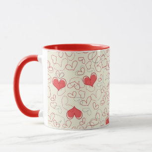 Cute Hearts Background Mug