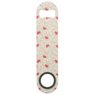 Cute Hearts Background Speed Bottle Opener