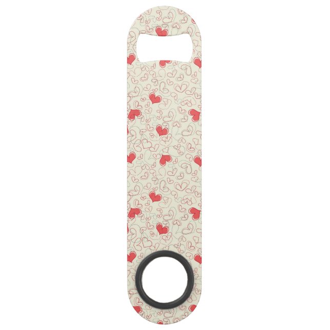 Cute Hearts Background Speed Bottle Opener (Front)