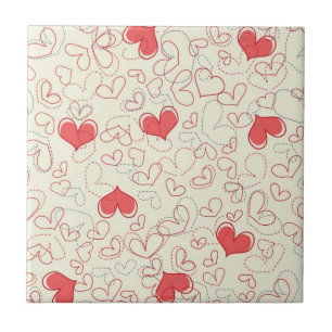 Cute Hearts Background Tile