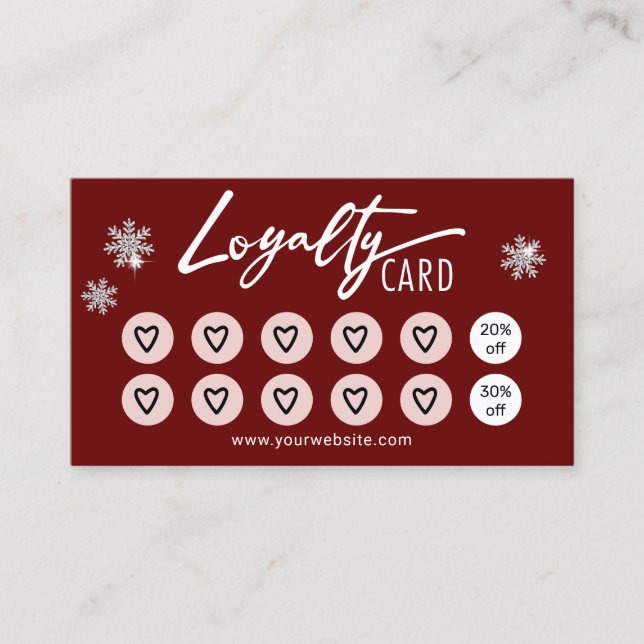 Cute Hearts Beauty Salon Spa Holiday Red Loyalty (Front)