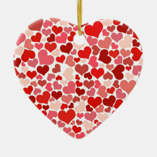 Cute Hearts Ceramic Ornament