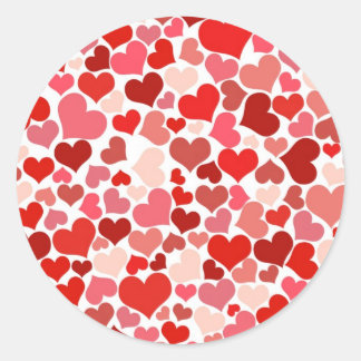 Cute Hearts Classic Round Sticker