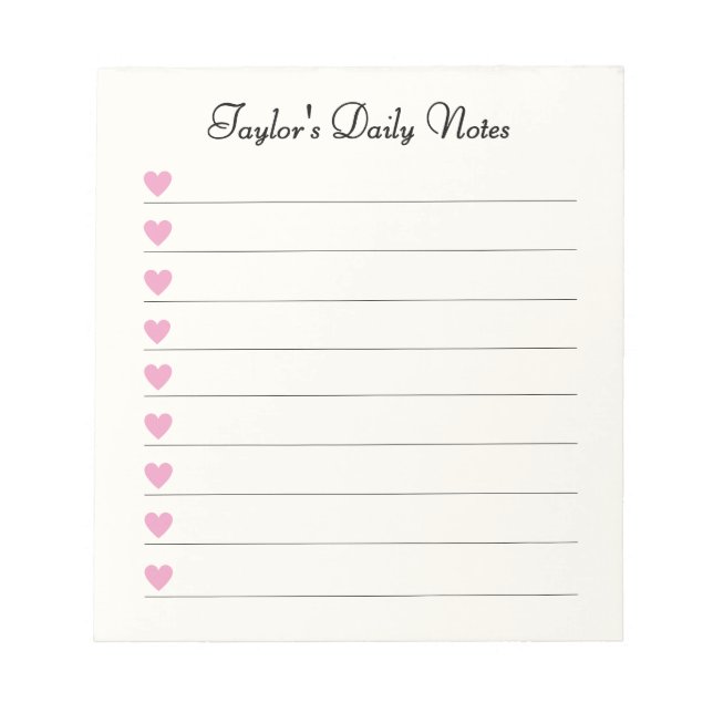 Cute Hearts Daily Notes Valentine Gift (Front)