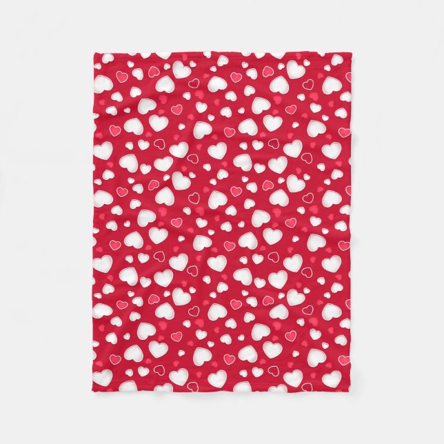 Cute hearts fleece blanket (Front)