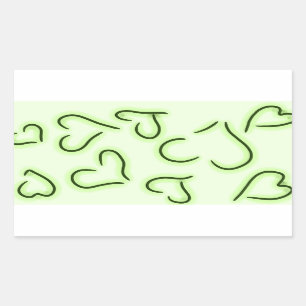 Cute Hearts Green Sticker