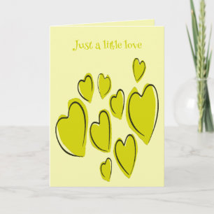 Cute Hearts Hand Drawn Bold Yellow Romantic Doodle Card