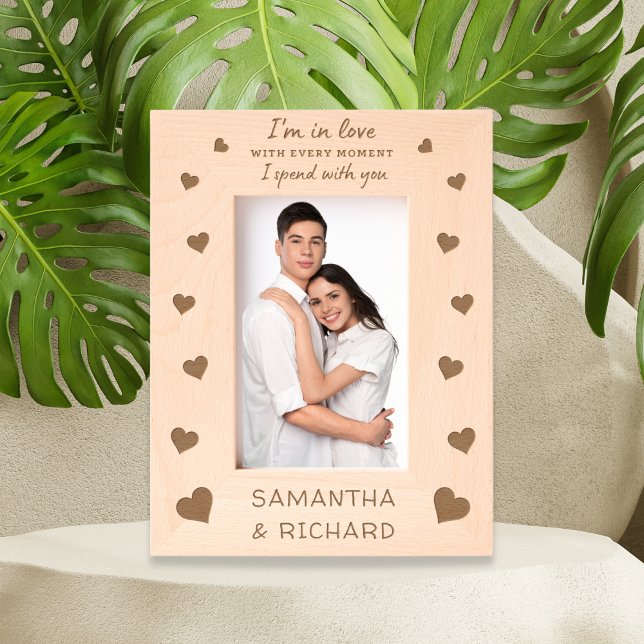 Cute Hearts Love Quote Couple Names Personalized Etched Frames (Creator Uploaded)