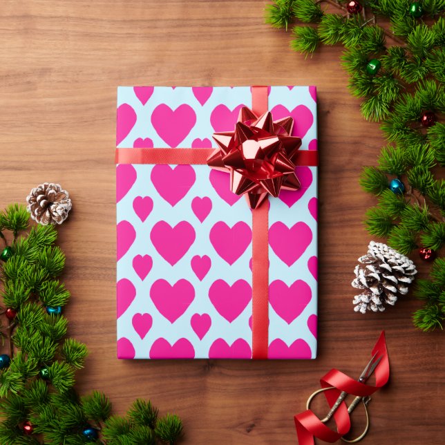 Cute Hearts Love Valentine's Day Pattern Wrapping Paper (Holiday Gift)