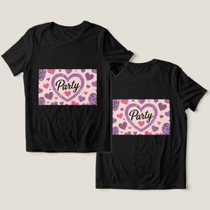 Cute Hearts Party Black T-Shirt Tri-Blend Shirt