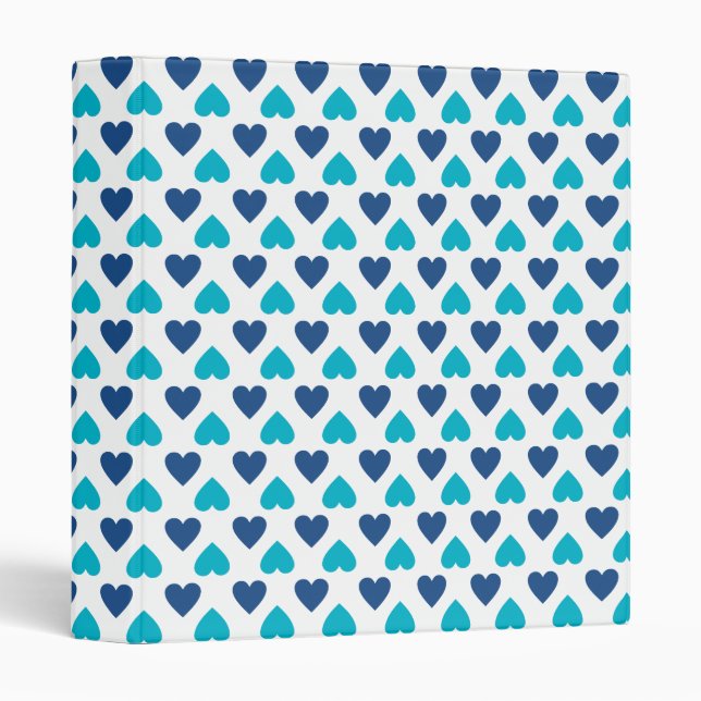 Cute Hearts Pattern:Blue Binder (Front/Spine)
