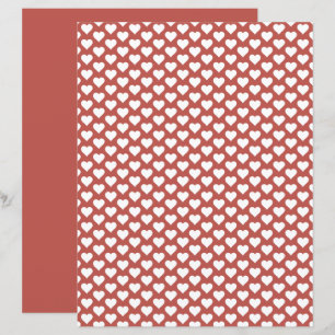 Cute Hearts Pattern Blush Red Scrapbook Paper