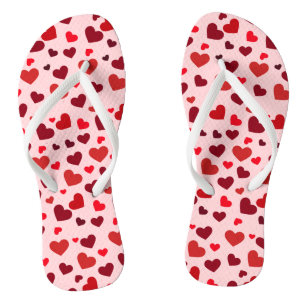 Cute Hearts Pattern Flip Flops