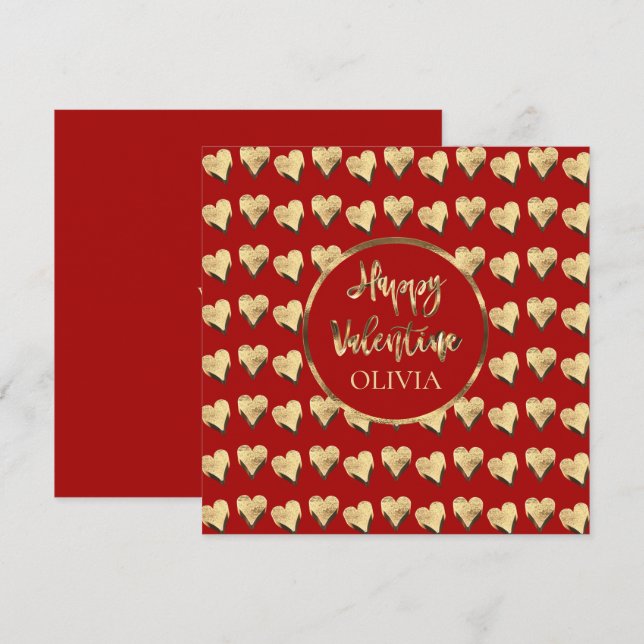 Cute Hearts Pattern Red Happy Valentine (Front/Back)