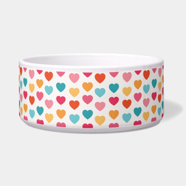 Cute hearts pet bowl (Front)