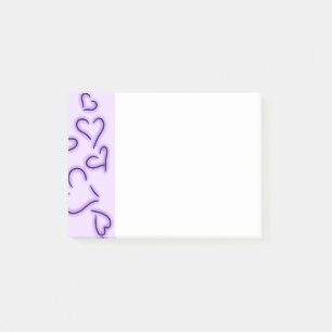 Cute Hearts Purple Post-it Notes