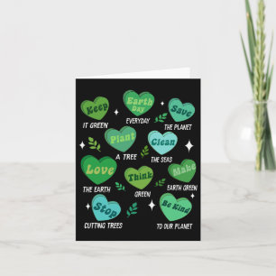 Cute Hearts Retro Earth Day Everyday Card