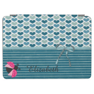 Cute Hearts  Stripes and Bow,Ladybug-Personalized iPad Air Cover