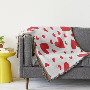 Cute Hearts Throw Blanket