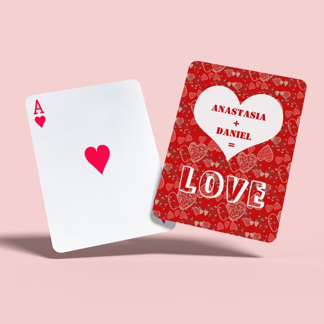 Cute hearts Valentine's Day couple  Playing Cards (Creator Uploaded)