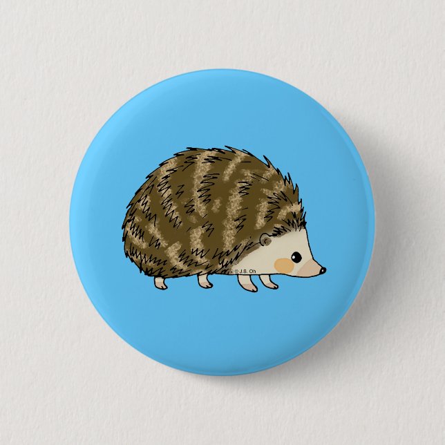 Cute hedgehog 2 inch round button (Front)
