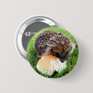CUTE HEDGEHOG 2 INCH ROUND BUTTON