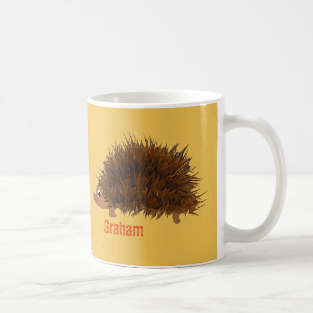 Cute Hedgehog add name Coffee Mug (Right)