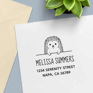 Cute Hedgehog Address Self-inking Stamp