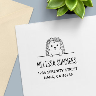 Cute Hedgehog Address Self-inking Stamp