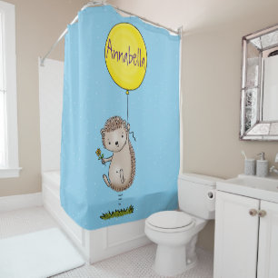 Cute hedgehog and balloon cartoon pattern