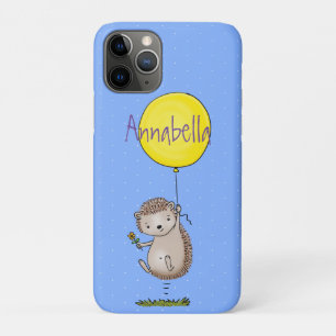 Cute hedgehog and balloon cartoon pattern iPhone 11 pro case