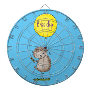 Cute hedgehog and balloon cartoon pattern dartboard