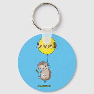 Cute hedgehog and balloon cartoon pattern keychain