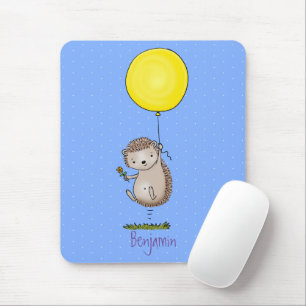Cute hedgehog and balloon cartoon pattern mouse pad