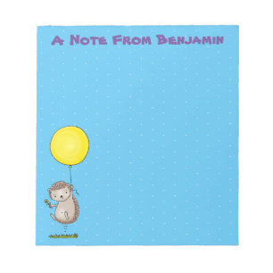 Cute hedgehog and balloon cartoon pattern notepad