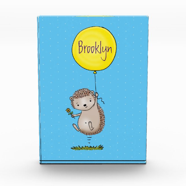 Cute hedgehog and balloon cartoon pattern photo block (Front)
