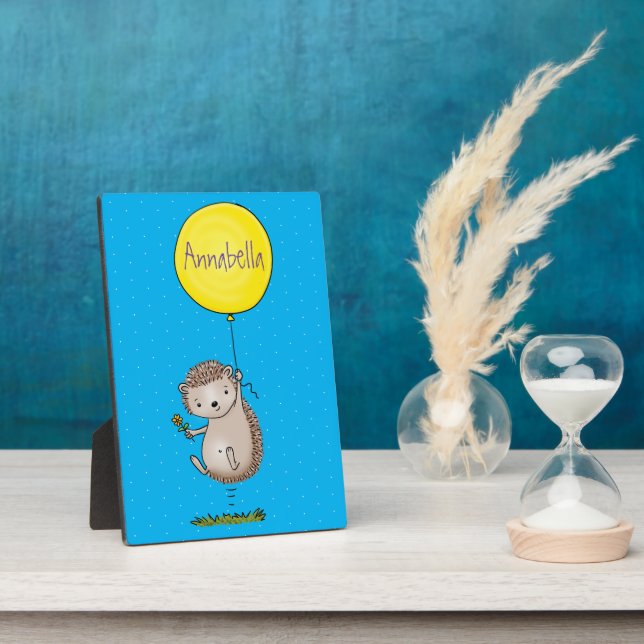 Cute hedgehog and balloon cartoon pattern plaque (Side)