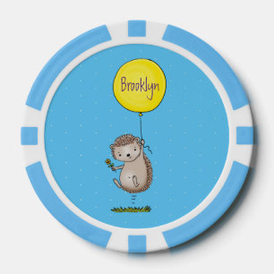 Cute hedgehog and balloon cartoon pattern poker chips
