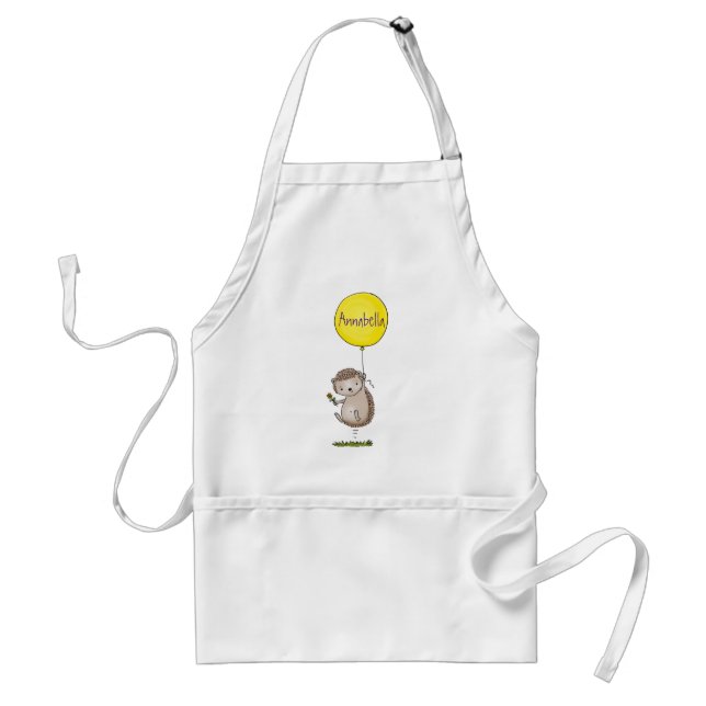 Cute hedgehog and balloon cartoon pattern standard apron (Front)