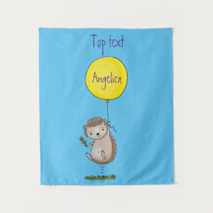 Cute hedgehog and balloon cartoon pattern tapestry