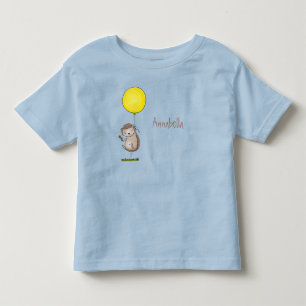 Cute hedgehog and balloon cartoon pattern toddler t-shirt